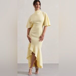 Club L London Classy Soft Yellow Dress